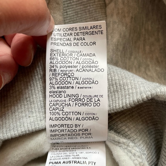 Puma NWOT Light Heather Grey Pullover Hoodie - Picture 7 of 9